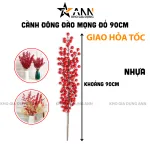 1 Cành Đông Đào 12 Nhánh Trái Mọng Đỏ Dài 90cm