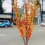 Cành Đông Đào 12 Nhánh Trái Mọng Vàng Dài 90cm