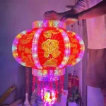 Cặp 2 Lồng Đèn Điện Cánh Bướm 3 Tầng Toả Ánh Kim 100Cm