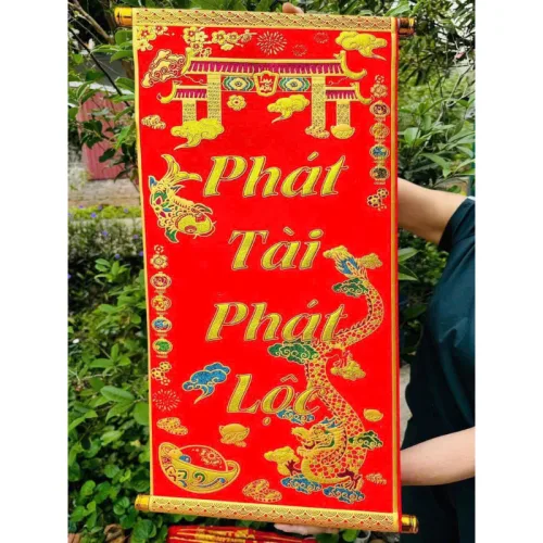 Câu Đối Đỏ Đơn 3d Treo Tường - Câu Đối Trang Trí Tết