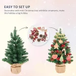 Cây Thông Noel Để Bàn Trang Trí Giáng Sinh Kèm Đèn và Phụ Kiện Size 60cm