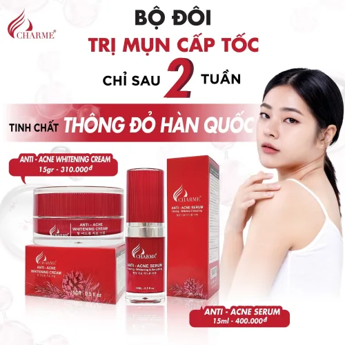 Charme yêu da bạn bộ đôi trị mụn thần sầu với tinh chất thông đỏ