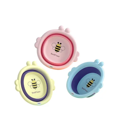 Chậu Gấp Gọn Silicone Hình Con Ong - Chậu Rửa Mặt Gấp Gọn Bằng Nhưa An Toàn Cho Bé 33x31,5x4 Cm