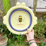 Chậu Gấp Gọn Silicone Hình Con Ong - Chậu Rửa Mặt Gấp Gọn Bằng Nhưa An Toàn Cho Bé 33x31,5x4 Cm
