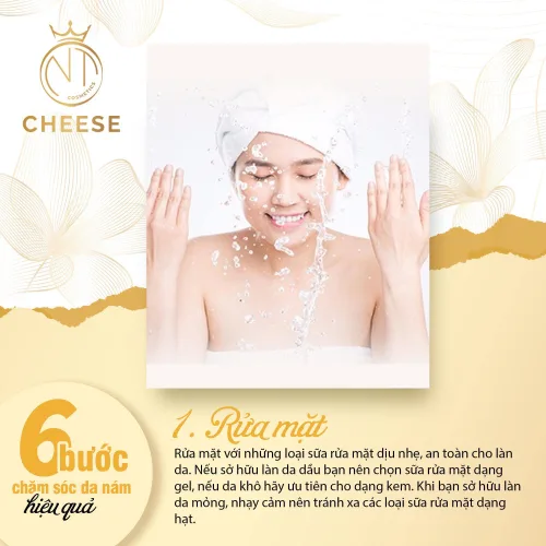 CHEESE MÁCH CHỊ EM 6 BƯỚC CHĂM SÓC DA NÁM HIỆU QUẢ MỖI NGÀY