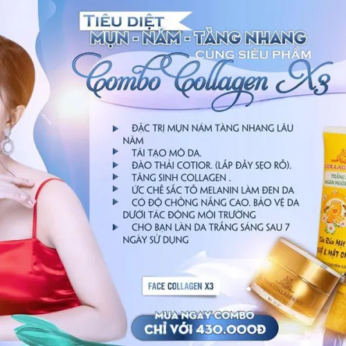 Chuyên phân phối combo dưỡng trắng da Collagen X3 Đông Anh tại HCM