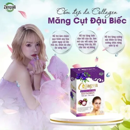 Collagen Măng Cụt Đậu Biếc Zenpali  Cốm Uống Đẹp Da