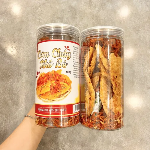 Cơm Cháy Lắc Khô Bò Loại Ngon 300g Hộp Pet