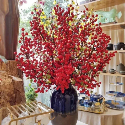 Combo 10 cành đông đào đỏ 12 nhánh