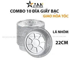 Combo 10 Đĩa Giấy Bạc Lót Nồi Chiên Không Dầu Lò Nướng 22cm