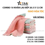 Combo 10 Khăn Lau Bếp Đa Năng - Khăn Bếp 2 Mặt Vải Mềm Mịn Siêu Thấm Nước 25x15Cm