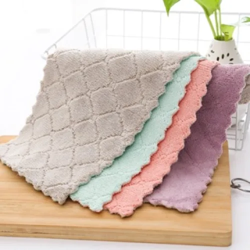 Combo 10 Khăn Lau Bếp Đa Năng - Khăn Bếp 2 Mặt Vải Mềm Mịn Siêu Thấm Nước 25x15Cm