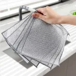 Combo 10 Miếng Lưới Rửa Chén Sợi Thép - Miếng Rửa Chén Bát Cọ Xoong Nồi Bằng Kim Loại 1 Lớp Đa Năng 20x20cm
