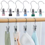 Combo 10 Móc Kẹp Quần Áo Bằng Inox - Móc Kẹp Phơi Tất Vớ Đồ Lót Bọc Nhựa Pvc Cao Cấp Nhỏ Gọn