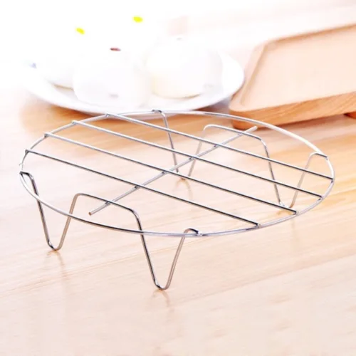 Combo 10 Vỉ Hấp Inox Không Gỉ Đa Năng 4 Chân Dùng Lót Đáy Nồi - Vỉ Hấp Inox Hấp Bánh Bao 4.5x17.5cm