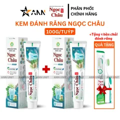Combo 2 Cây Kem Đánh Răng Ngọc Châu Chuyên Gia 100g/Tuýp - Kem Đánh Răng Dược Liệu + Tặng 1 Bài Chải Đánh Răng