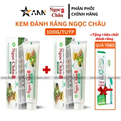 Combo 2 Cây Kem Đánh Răng Ngọc Châu Trắng Răng 100g/Tuýp - Kem Đánh Răng Dược Liệu + Tặng 1 Bài Chải Đánh Răng( tuýp nhỏ)