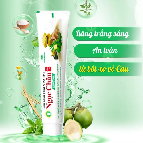 Combo 2 Cây Kem Đánh Răng Ngọc Châu Trắng Răng 100g/Tuýp - Kem Đánh Răng Dược Liệu + Tặng 1 Bài Chải Đánh Răng( tuýp nhỏ)