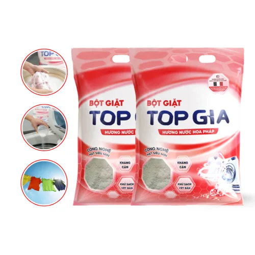 Combo 2 Túi Bột Giặt Quần Áo Top Gia 850g/Túi Hương Nước Hoa Pháp