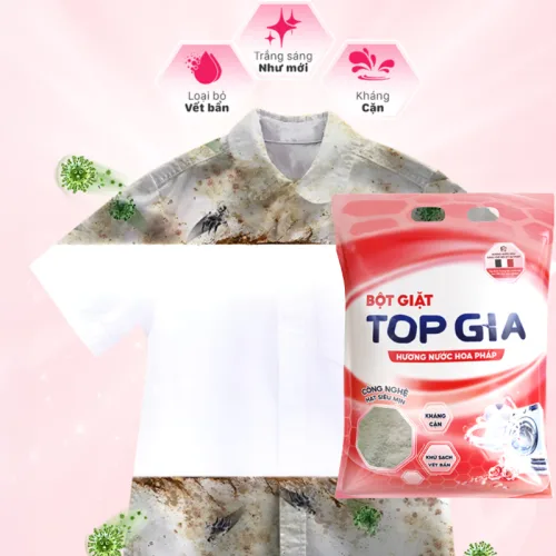 Combo 2 Túi Bột Giặt Quần Áo Top Gia 850g/Túi Hương Nước Hoa Pháp