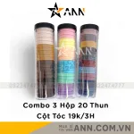 Combo 3 Dây Thun Cột Tóc Co Giãn Mềm Mại - Hộp 20 Dây Thun Buộc Tóc Trơn - Giao Ngẫu Nhiên Hộp 19.5cm