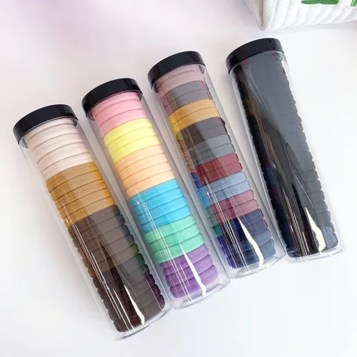 Combo 3 Dây Thun Cột Tóc Co Giãn Mềm Mại - Hộp 20 Dây Thun Buộc Tóc Trơn - Giao Ngẫu Nhiên Hộp 19.5cm