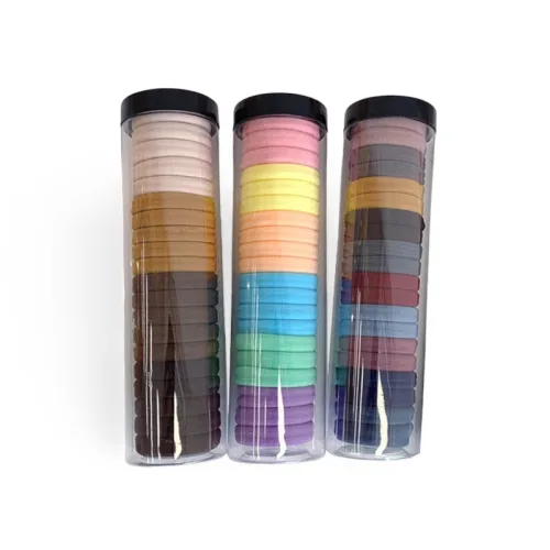 Combo 3 Dây Thun Cột Tóc Co Giãn Mềm Mại - Hộp 20 Dây Thun Buộc Tóc Trơn - Giao Ngẫu Nhiên Hộp 19.5cm