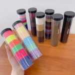 Combo 3 Dây Thun Cột Tóc Co Giãn Mềm Mại - Hộp 20 Dây Thun Buộc Tóc Trơn - Giao Ngẫu Nhiên Hộp 19.5cm