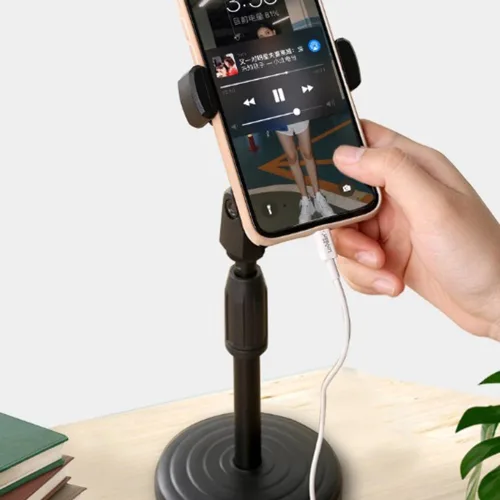 Combo 3 Giá Đỡ Điện Thoại Để Bàn - Kẹp Điện Thoại Livestream Quay Video 2 Tầng - Giá Màu Đen Đế Tròn Xoay 360 Độ 29.5xcm