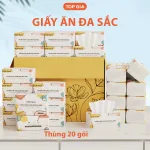 Combo 3 Gói Giấy Ăn Đa Sắc Top Gia