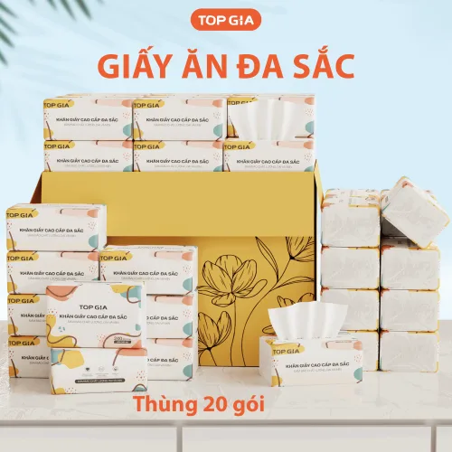 Combo 3 Gói Giấy Ăn Đa Sắc Top Gia