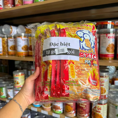 Combo 3 Gói Mực BENTO Vị Cay Ngọt Màu Đỏ 18g( 3 bịt lẻ nhỏ_