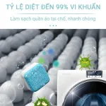 Combo 3 Hộp 12 Viên Tẩy Lồng Máy Giặt - Viên Vệ Sinh Lồng Giặt Tẩy Sạch Cặn Bẩn Vi Khuẩn Gây Mùi 9x8x5cm