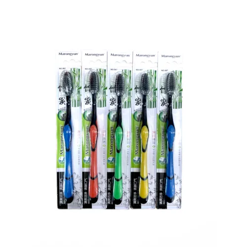 Combo 5 Bàn Chải Đánh Răng Than Tre Marongun - Bàn Chải Than Tre Lông Mềm 21cm