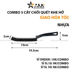Combo 5 Cây Bàn Chải Vệ Sinh Khe Hở Khe Hẹp Góc Rãnh 19.5x5cm