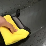 Combo 5 Khăn Lau Xe Ô Tô 2 Mặt Màu Vàng Xám - Khăn Lau Bếp Đa Năng 2 Mặt Siêu Thấm Nước 30x30cm