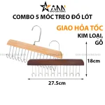 Combo 5 Móc Treo Đồ Lót - Thanh 8 Móc Treo Gỗ Xoay 360 Độ 18x27.5cm