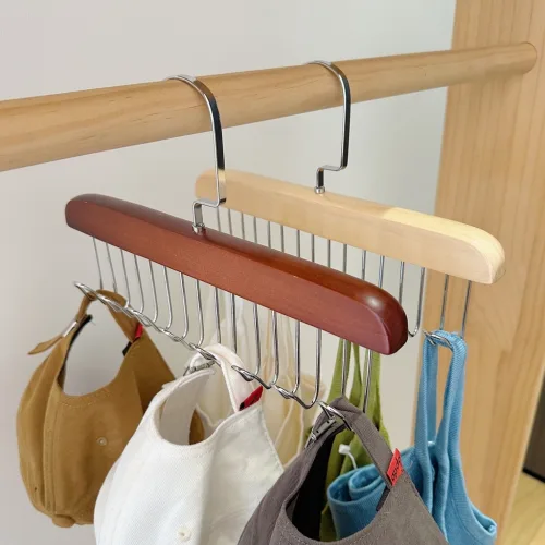Combo 5 Móc Treo Đồ Lót - Thanh 8 Móc Treo Gỗ Xoay 360 Độ 18x27.5cm