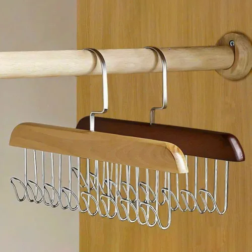 Combo 5 Móc Treo Đồ Lót - Thanh 8 Móc Treo Gỗ Xoay 360 Độ 18x27.5cm