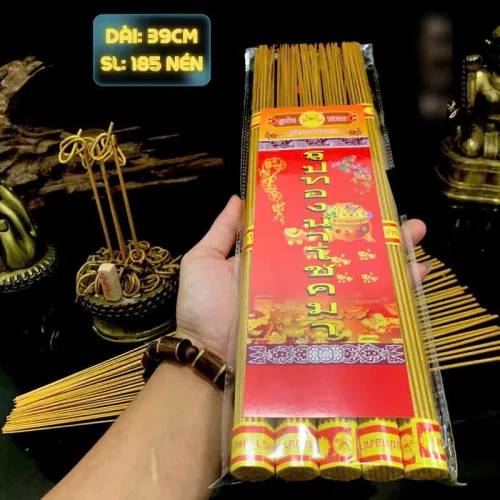Túi Nén Nhang Thần Tài Thái Lan Nhập Khẩu - Hương Sạch Cuộn Tàn Đồng Xu 39cm