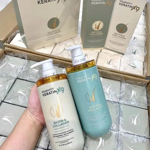 Combo Dầu Gội Xả Biotin Collagen Voudioty Keratin x9