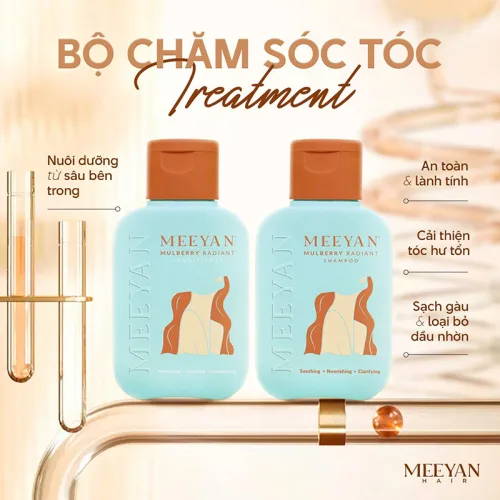Combo Dầu Gội Xả Rễ Dâu Tằm Meeyan Mini