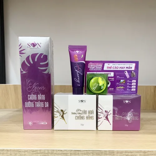 Combo Face Giảm Nám Trắng Tím SON Cosmetic + Kem Chống Nắng SON Cosmetic