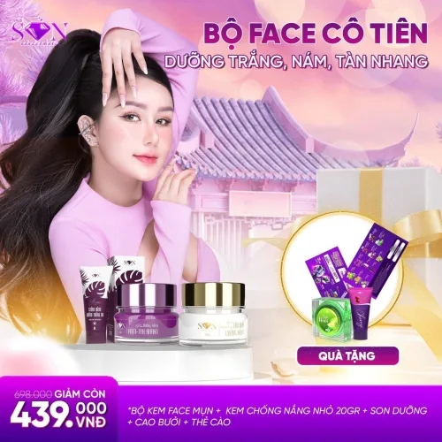 Combo Face Giảm Nám Trắng Tím SON Cosmetic + Kem Chống Nắng SON Cosmetic