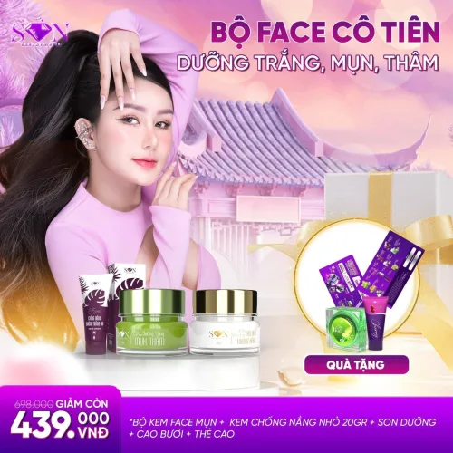Combo Face Mụn Thâm Trắng Xanh SON Cosmetic + Chống Nắng SON Cosmetic
