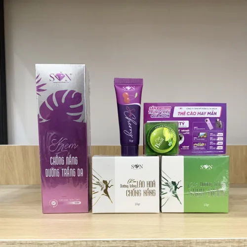 Combo Face Mụn Thâm Trắng Xanh SON Cosmetic + Chống Nắng SON Cosmetic