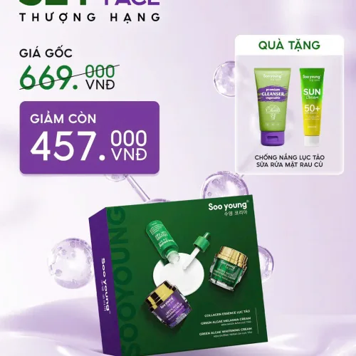 Combo Face ngày đêm tím xanhMiNi và Serum Tinh Chất Collagen Essence Lục Tảo Soo young