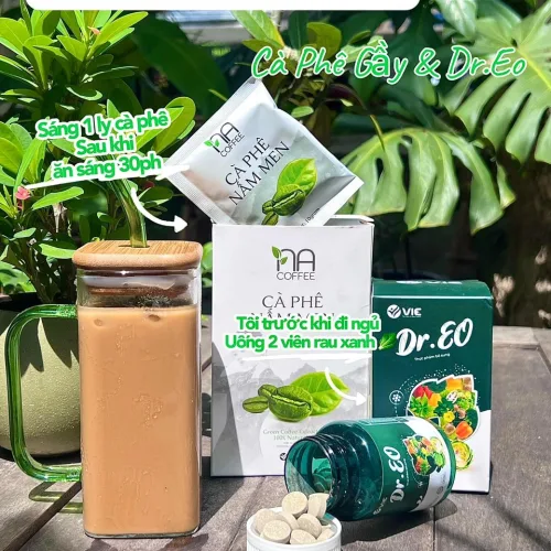 Combo giảm cân giảm mỡ Dr.Eo và cà phê nấm men