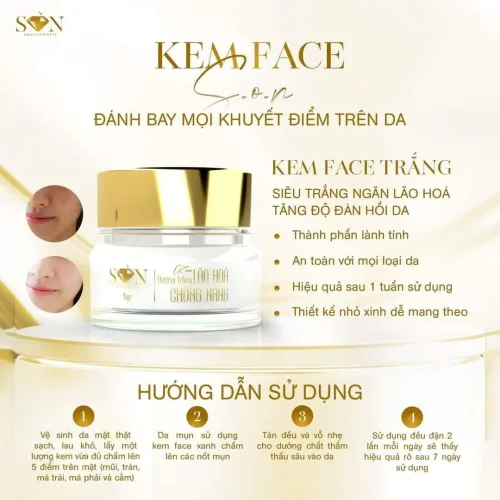 Combo Giảm Nám Tàn Nhang Trắng Tím SON Cosmetic Tặng Cao Bưởi