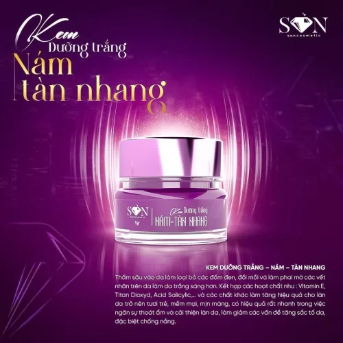 Combo Giảm Nám Tàn Nhang Trắng Tím SON Cosmetic Tặng Cao Bưởi